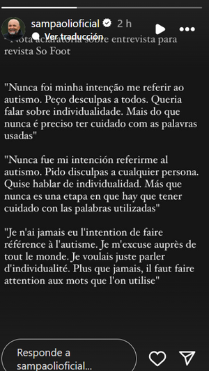 Sampaoli la lía llamando “autista” a Dembélé y se disculpa a su manera: “Más que nunca hay que tener cuidado con las palabras”