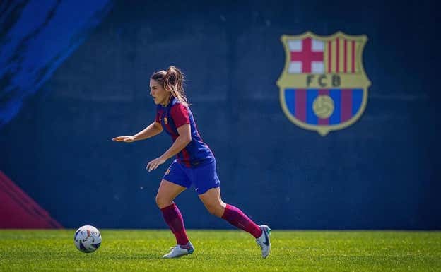 Adriana durante un partido con el Barça B.  INSTAGRAM