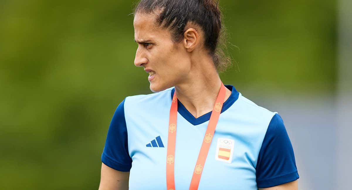 Montse Tomé, durante un entrenamiento de España./RFEF