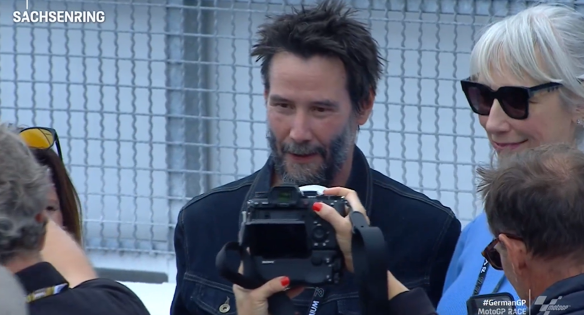 Keanu Reeves, en el GP de Alemania./MOTOGP