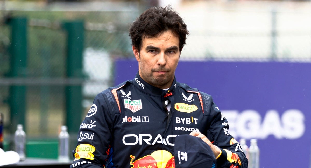 Sergio Pérez, tras clasificarse tercero en Spa.