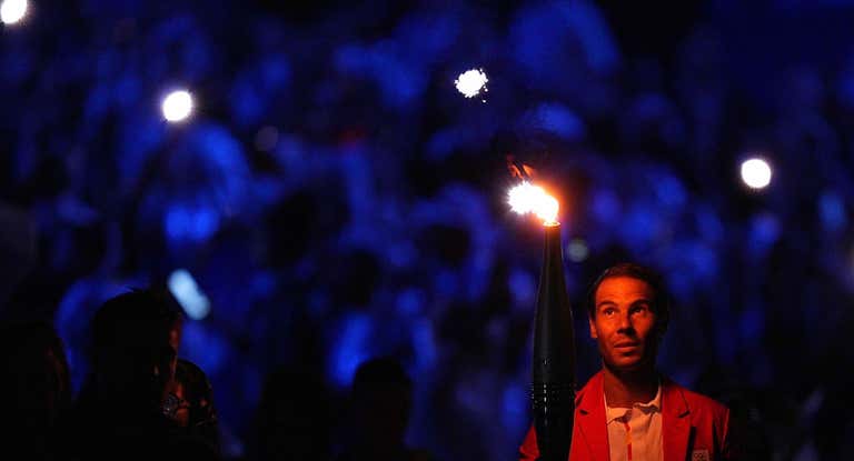 Nadal, este viernes, con la antorcha olímpica en la mano