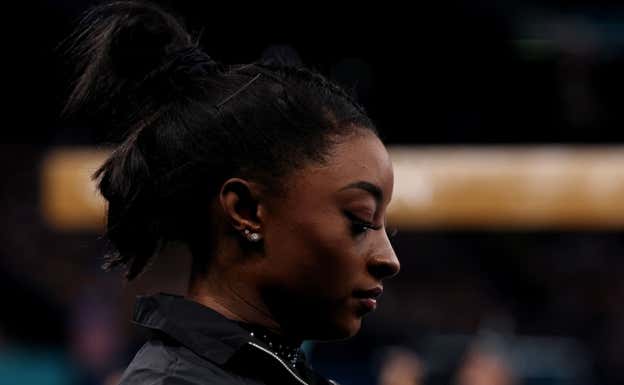 Simone Biles antes de su primera jornada en París. Reuters
