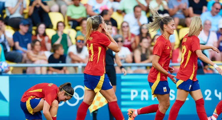 Alexia Putellas celebrando su gol contra Nigeria.