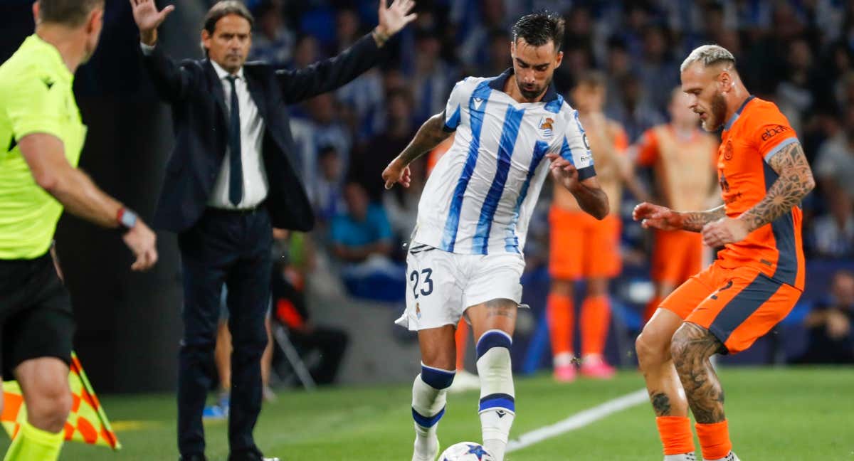 Brais Méndez, en un partido de la Champions League.