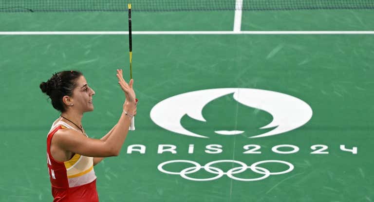 Carolina Marín, tras ganar en octavos de final.