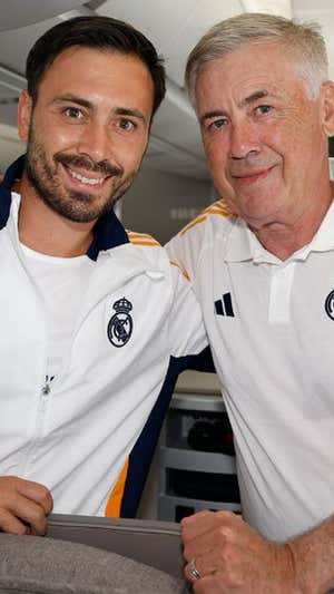 Davide y Carlo Ancelotti. Real Madrid