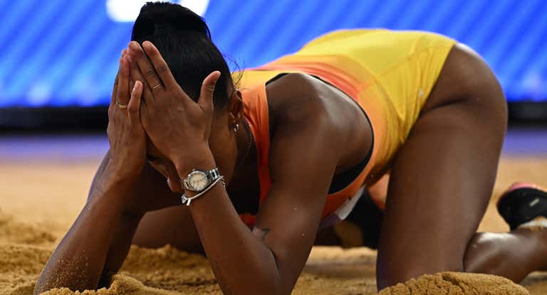 Ana Peleteiro, en la final de triple salto de París 2024.