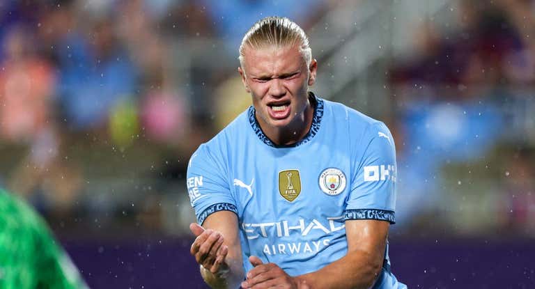 El delantero noruego no logra destacar en los momentos importantes del Manchester City.