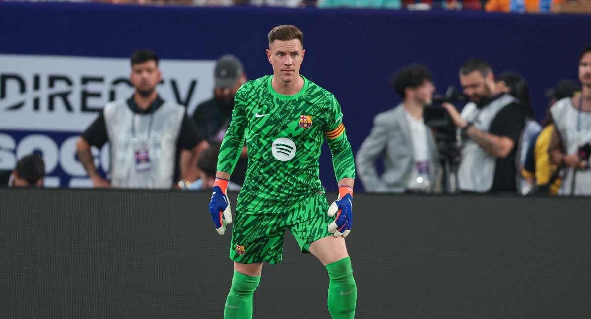 Ter Stegen en el partido contra el Real Madrid en Estados Unidos. /EFE