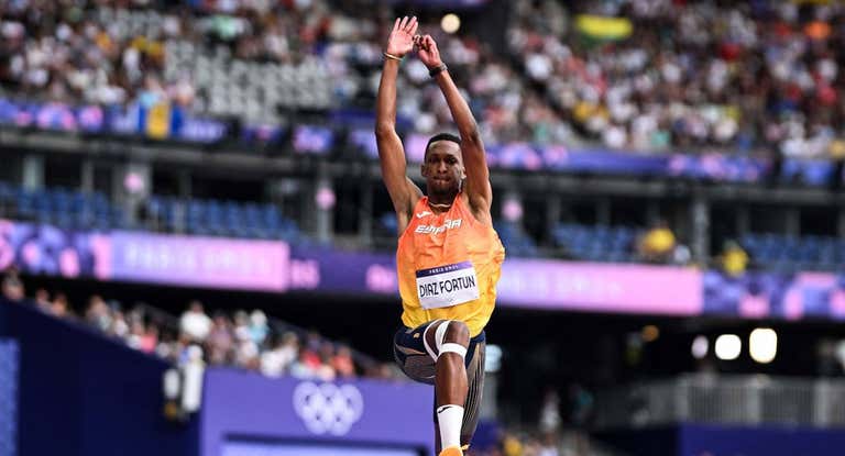Jordan Díaz, en la calificación de triple salto de los Juegos de París.