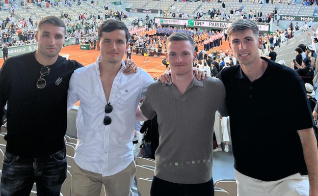 Sergio Gómez, Miranda y Abel Ruiz de vacaciones este año juntos, con Hugo Guillamón.  Instagram.