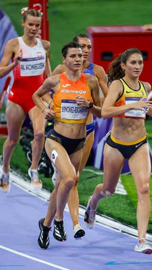 Irene Sánchez-Escribano, en la final de 3.000 obstáculos.  AFP