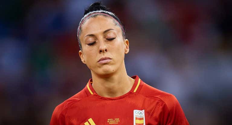 Jenni Hermoso, jugadora de la Selección, durante el partido ante Brasil en las semifinales de los Juegos Olímpicos.