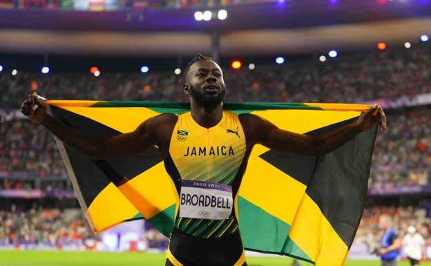 Rasheed Broadbell celebra su bronce en 110 metros vallas  Reuters