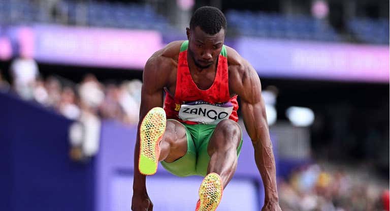 Hugue Fabrice Zango (31), en la calificación de triple salto.
