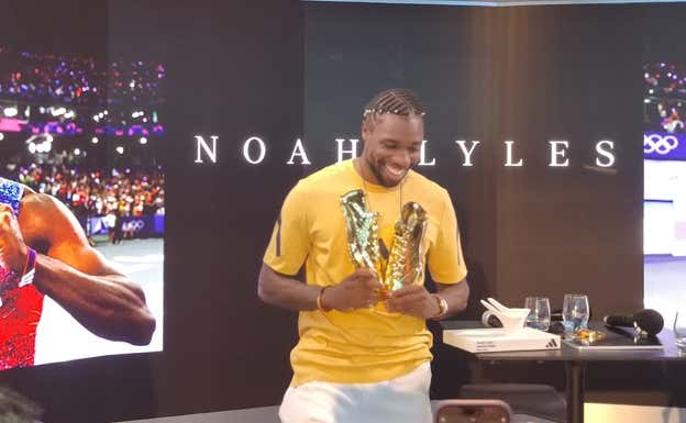 Noah Lyles, en la Adidas House.  RELEVO