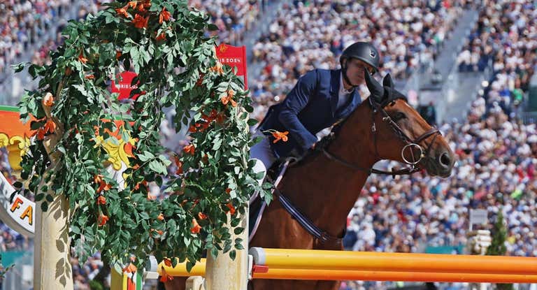 Laura Heredia y su caballo este domingo.