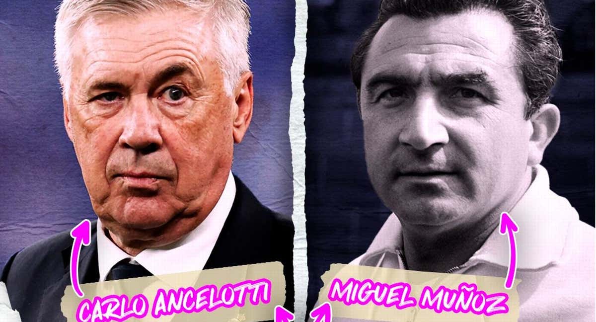 Carlo Ancelotti y Miguel Muñoz, en un fotomontaje.