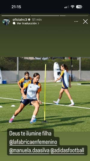 Roberto Carlos celebra la llegada de su hija al Real Madrid.  INSTAGRAM