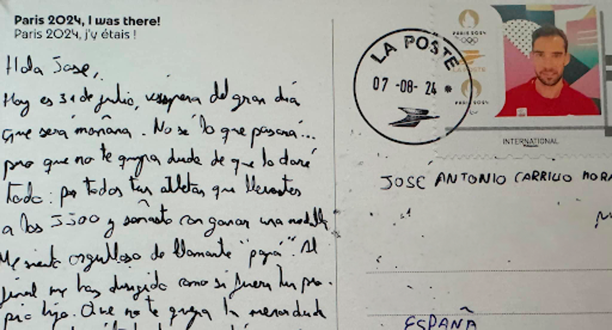La carta de Álvaro Martín a su entrenador.