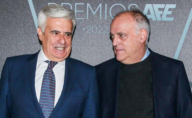 Rocha y Tebas, en un acto de AFE hace meses.