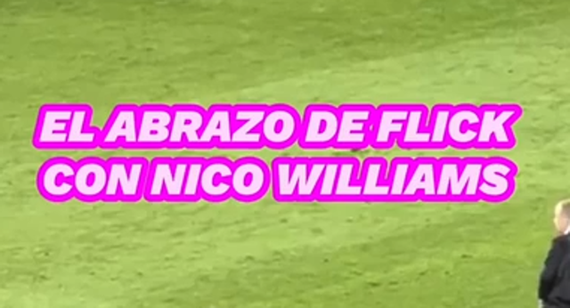 El entrenador culé y el jugador del Athletic se saludaron al final del partido y bromearon.