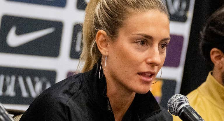Alexia Putellas, durante la rueda de prensa previa al partido ante el Dallas Trinity.