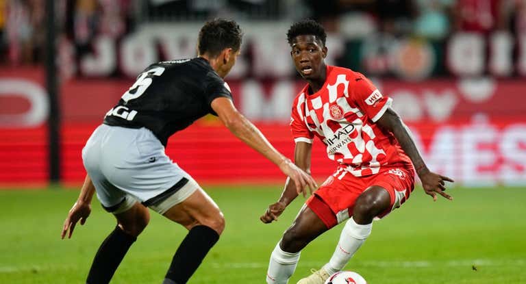 El colombiano Yaser Asprilla, un joven futbolista en el que el Girona tiene depositadas grandes esperanzas.