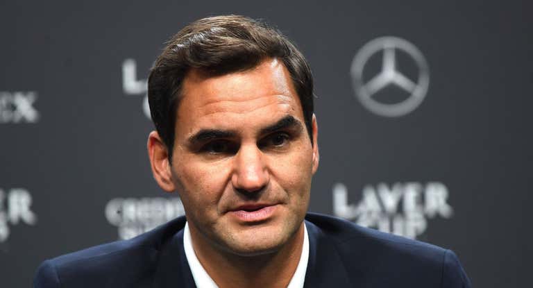 Roger Federer, durante una rueda de prensa en la Laver Cup de 2022.