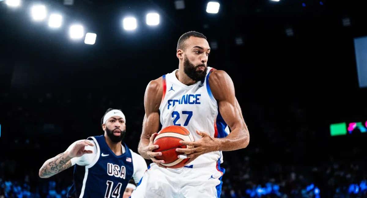 Rudy Gobert, durante la final de los JJOO de París ante EE. UU.