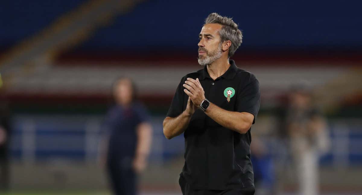 Jorge Vilda durante el segundo partido del Mundial Sub-20 entre Marruecos y Estados Unidos.