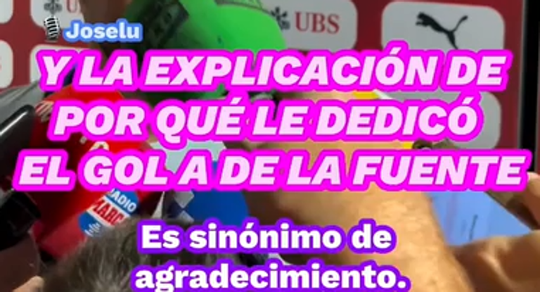 Joselu le dedicó su gol a Luis de la Fuente y explicó el motivo de la celebración.