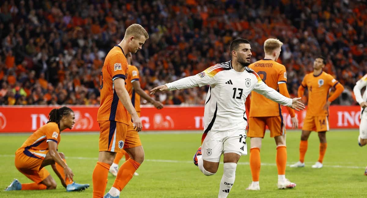 Alemania celebra uno de los goles del partido.