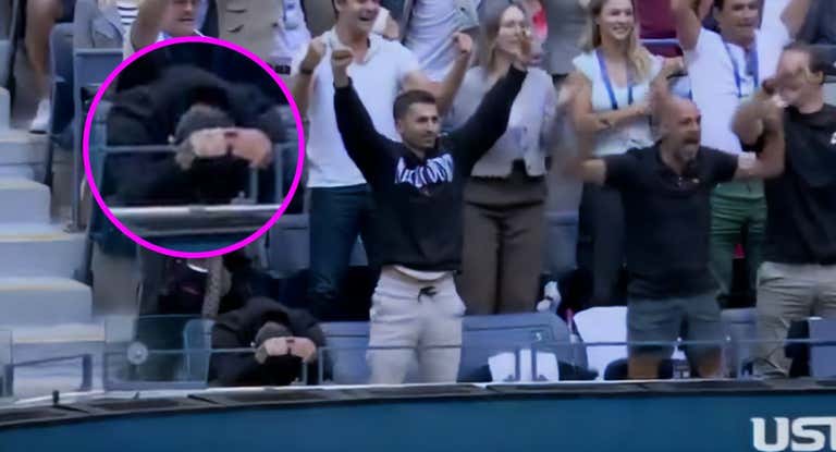 El box de Jannik Sinner nada más acabar la final del US Open 2024.