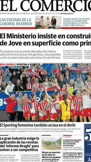 La portada de El Comercio.  El Domercio