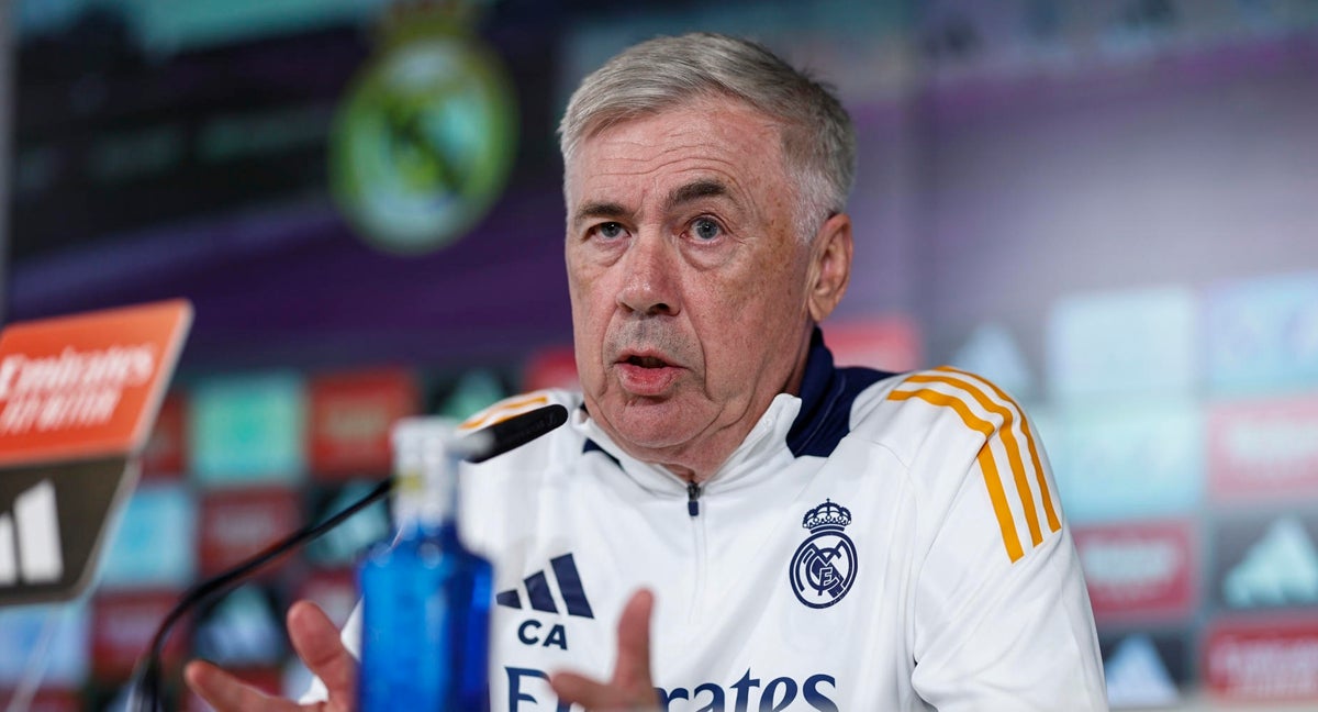 Carlo Ancelotti, durante la rueda de prensa.