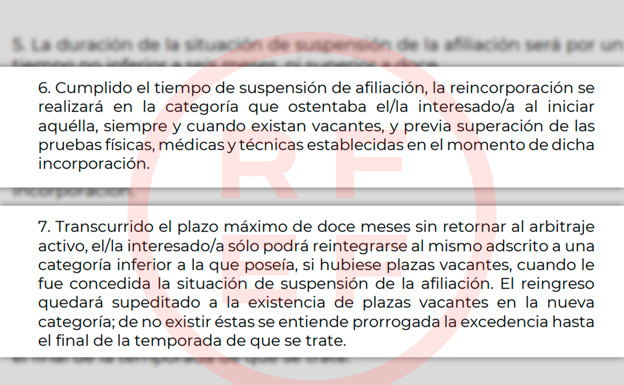 Artículo 183.6 y 183.7 del Reglamento de la RFEF.  Relevo