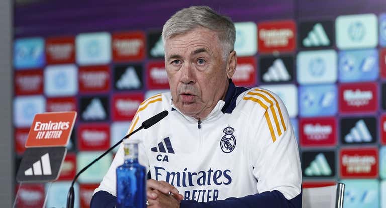 Ancelotti, en rueda de prensa.