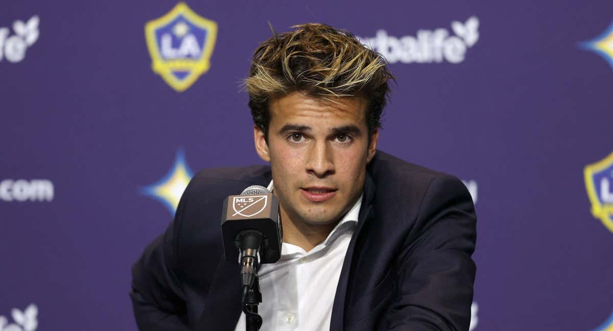 Riqui Puig, en una comparecencia como jugador de los Galaxy.