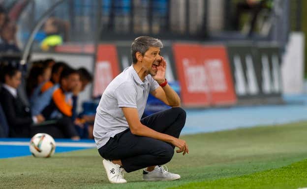 David Aznar durante el partido.  EFE