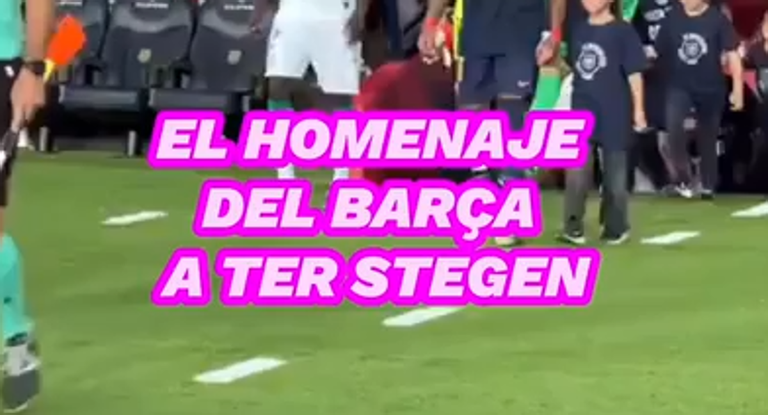 El Barça salió al partido contra el Getafe con camisetas de apoyo al portero alemán