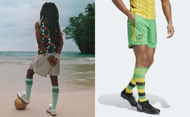Zapatillas Samba por Wales Bonner (2020) y pantalón de Jamaica con bolsillo (2023)