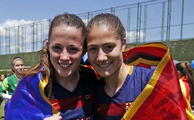 Ona Batlle  y Laia Aleixandri durante su etapa en el Barça.  X