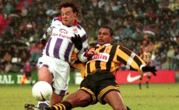Peternac y Gilmar, en un Valladolid-Zaragoza en Pucela en 1997.  Norte de Castilla