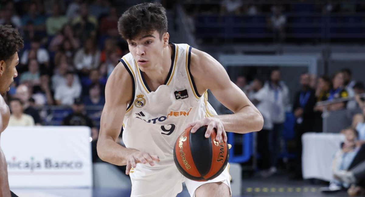 Hugo González en un partido de la pasada temporada con el Real Madrid.