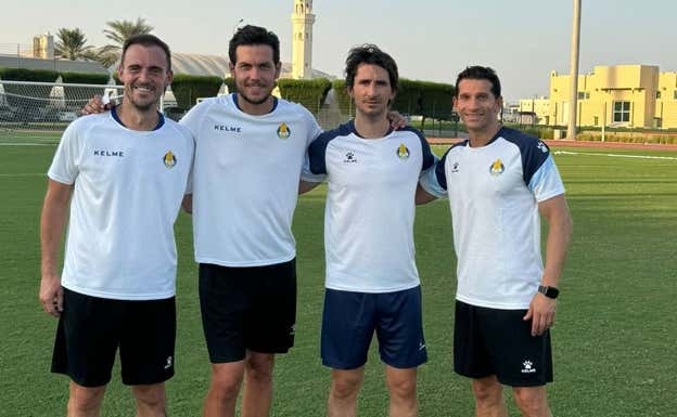 Jordi Benavent (segundo por la izquierda), junto al resto de españoles reclutados por el Al Gharafa. CEDIDA