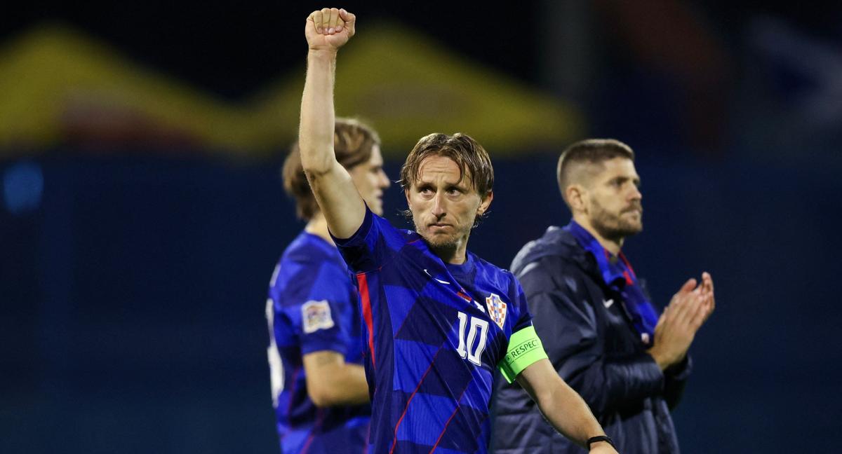 Modric celebra la victoria con Croacia.