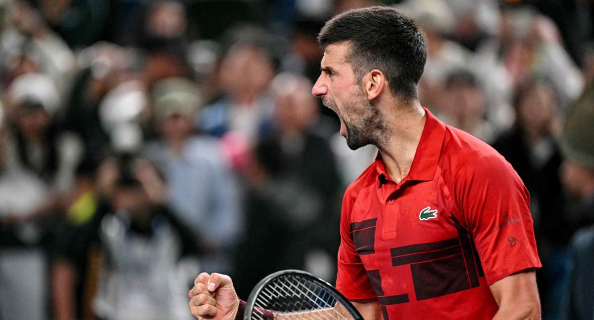 Novak Djokovic celebra el triunfo ante Fritz.