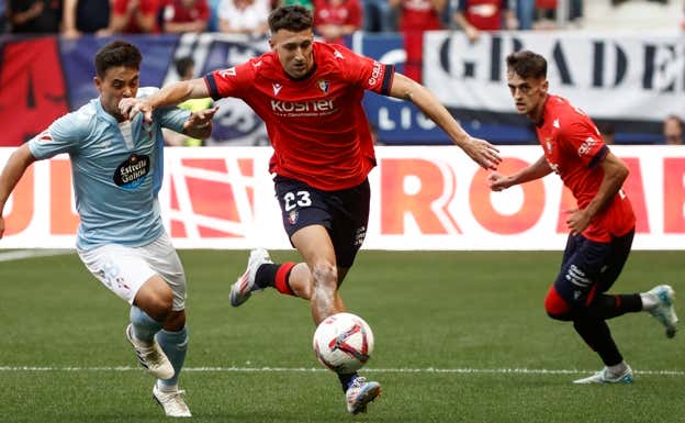 Abel Bretones durante el partido ante el Celta de Vigo. EFE